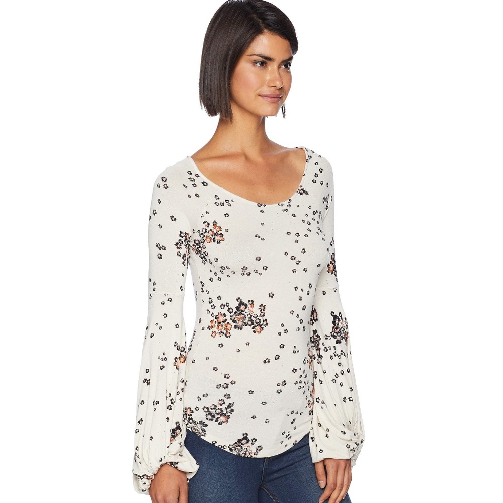 FREE PEOPLE To The Tropics Floral Print Top